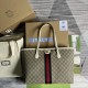 Gucci Ophidia Medium Tote Bag In GG Supreme Canvas With Leather Trims 4 Colors 38cm