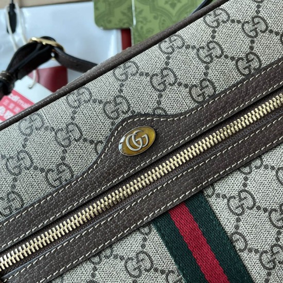 Gucci Ophidia Shoulder Bag in GG Supreme Canvas With Leather Trims 26.5cm