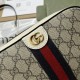 Gucci Ophidia Small Shoulder Bag In GG Supreme Canvas With Leather Trims 21cm