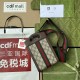 Gucci Ophidia  Mini Shoulder Bag in GG Supreme Canvas With Leather Trims 14cm