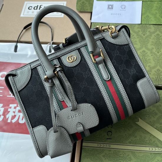 Gucci Bauletto Small Top Handle Bag In GG Canvas 715772 27cm 3 Colors