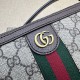 Gucci Ophidia GG messenger Bag In GG Supreme Canvas With Green and red Web 24cm