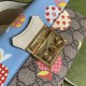 Gucci Padlock Mini Bag In GG Supreme Canvas And Smooth Leather With Multicolor Apple Print 2 Colors 18cm