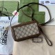 Gucci Small Shoulder Bag in GG Supreme Canvas And Leather 18cm