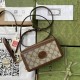 Gucci Mini Bag In GG Supreme Canvas And Contrasting Leather With Interlocking G 18cm