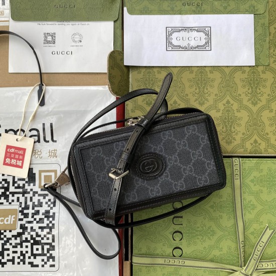 Gucci Mini Bag In GG Supreme Canvas And Leather With Interlocking G 18cm