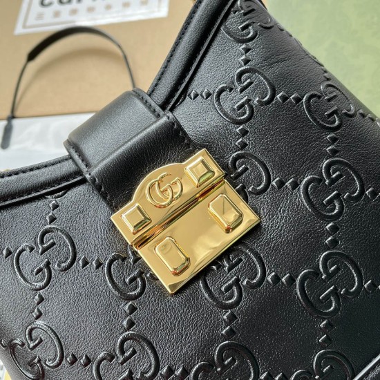 Gucci Small Shoulder Bag in Debossed GG Leather 25cm
