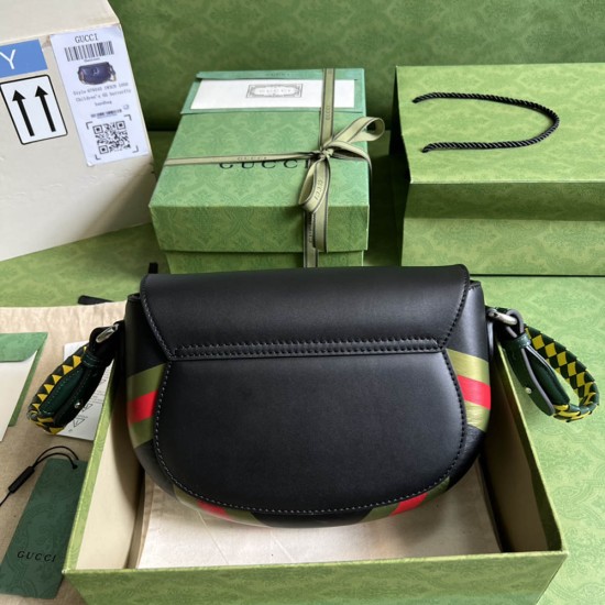 Gucci Shoulder Bag In Printed Leather With Embossed Logo And Braided Strap 25cm