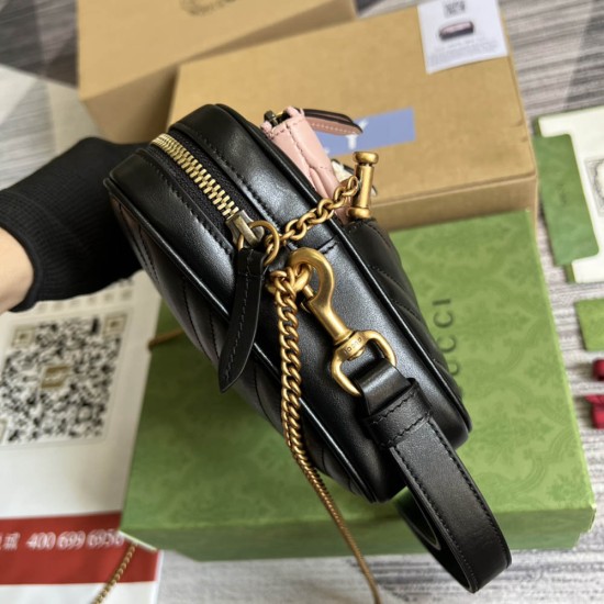 Gucci Double G Multi-Use Mini Bag In Chevron Matelassé Leather 2 Colors 22.5cm