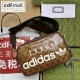 Gucci Adidas X Gucci Small Shoulder Bag In GG Crystal Canvas And Leather With Trefoil Print 25cm