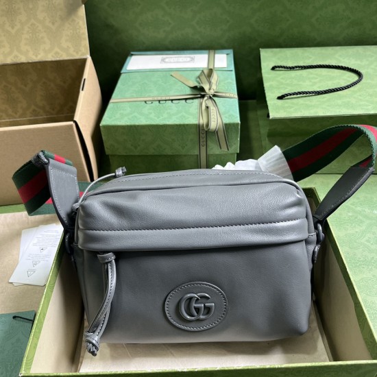 Gucci Shoulder Bag With Tonal Double G In Leather 23.5cm 3 Colors