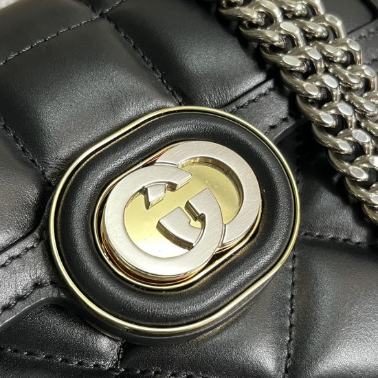 Gucci Deco Mini Shoulder Bag in Quilted Leather 2 Colors 18cm