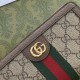 Gucci Ophidia Zip Around Wallet With Web In GG Supreme Canvas And Leather Trims 2 Colors 19cm