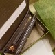 Gucci Ophidia Card Case Wallet Beige Ebony GG Supreme Canvas Geometric Print Brown Leather