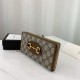 Gucci Horsebit 1955 Zip Around Wallet In GG Supreme Canvas And Leather 19cm