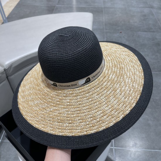 Dior Large Brim Bucket Hat In Straw 3 Colors