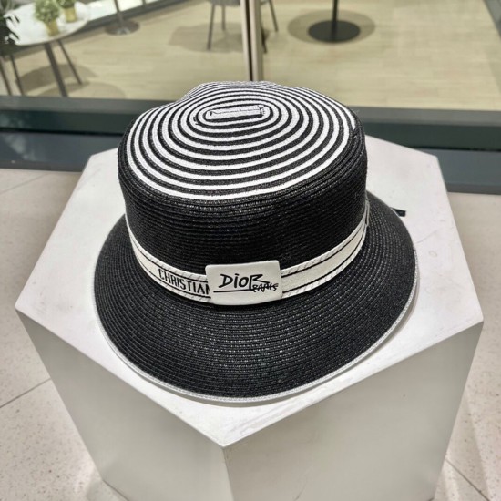 Dior Brim Bucket Hat In Straw 2 Colors