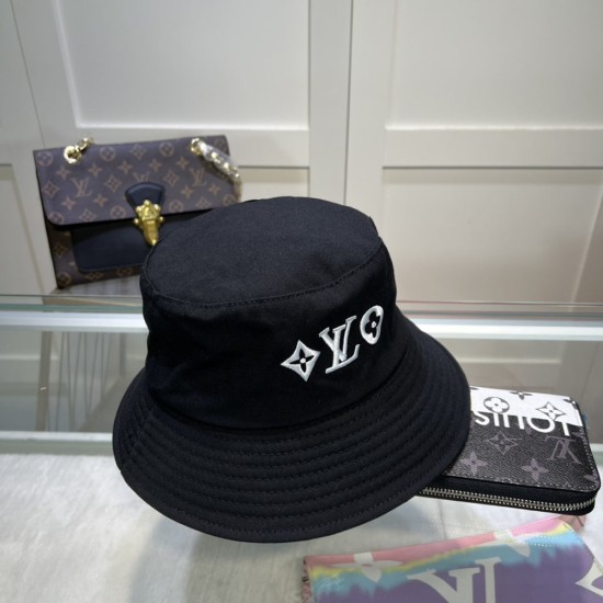 LV Bucket Hat In Cotton With Embroidery 3 Colors