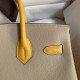 Hermes Birkin Grey And Amber Yellow Epsom Leather