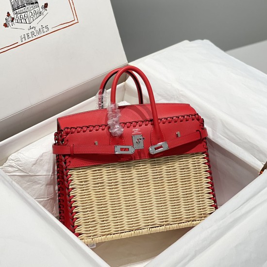 Hermes Birkin with Bamboo Rattan and Leather 3 Colors