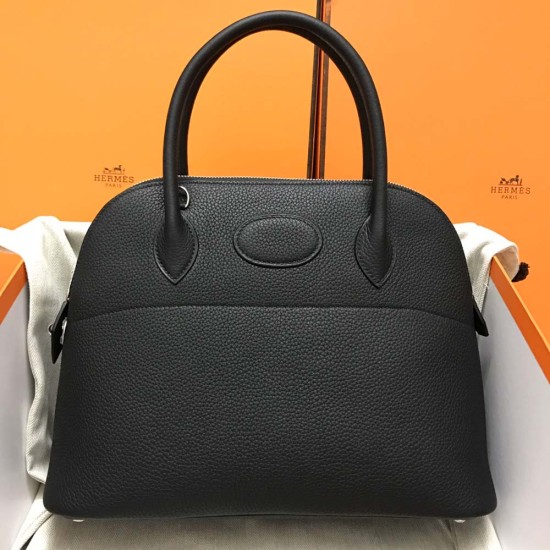 Hermes Bolide Black Taurillon Clemence Leather