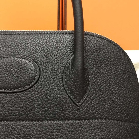 Hermes Bolide Black Taurillon Clemence Leather