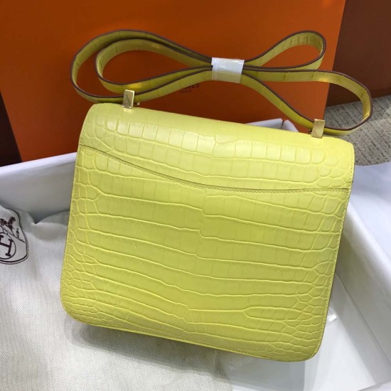 Hermes Constance Chicken Yellow Nile Crocodile Leather 