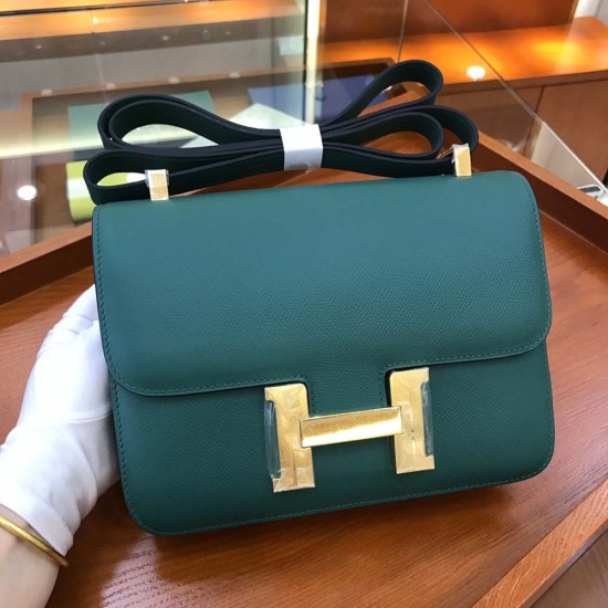 Hermes Constance Malachite Green Epsom Leather