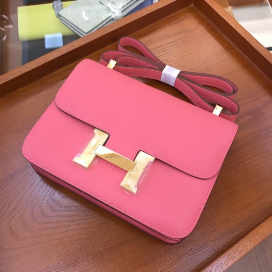 Hermes Constance Lip Pink Epsom Leather