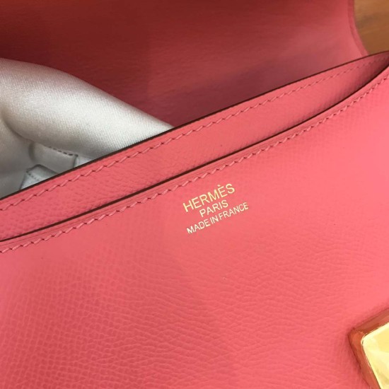 Hermes Constance Lip Pink Epsom Leather