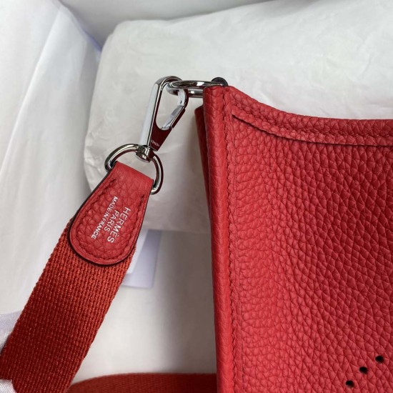 Hermes Evelyne Mini Red Togo Leather