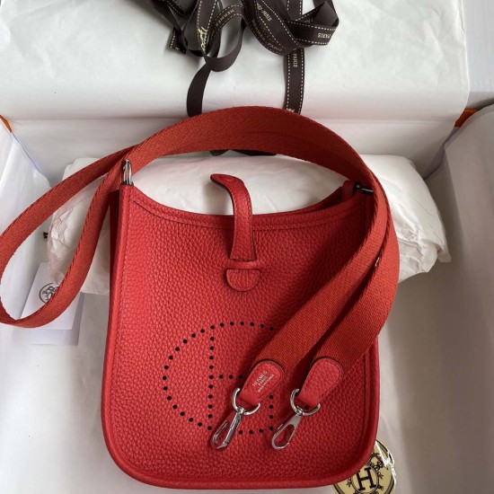Hermes Evelyne Mini Red Togo Leather