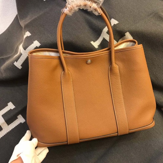 Hermes Garden Party Brown Togo Leather