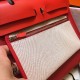 Hermes Herbag ZIP 31 Retourne Red Canvas and Calfskin