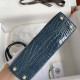 Hermes Mini Kelly 2 Denim Blue America Crocodile Leather