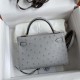 Hermes Mini Kelly 2 Glacier Blue South Africa Ostrich Leather