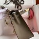 Hermes Kelly Lip Pink And Elephant Grey Epsom Leather