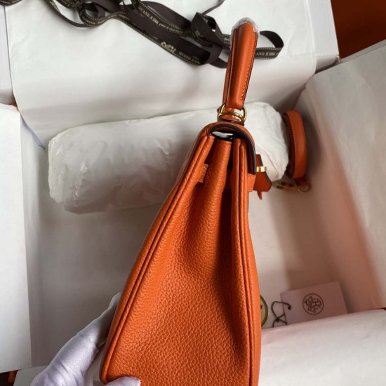 Hermes Kelly Orange Togo Leather