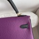 Hermes Kelly Anemone Purple And Black Togo Leather