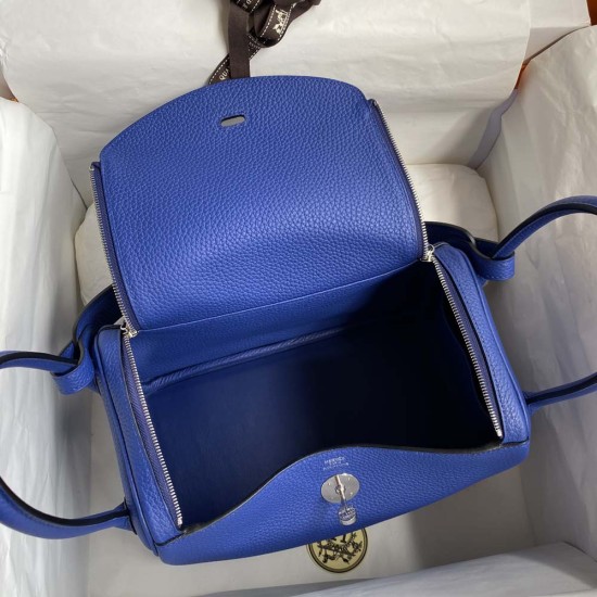 Hermes Lindy Electric Blue TC Leather