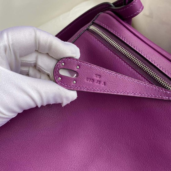 Hermes Lindy Anemone Purple Swift Leather 