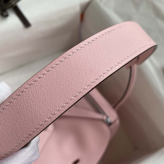 Hermes Lindy 3Q Pink Swift Leather 