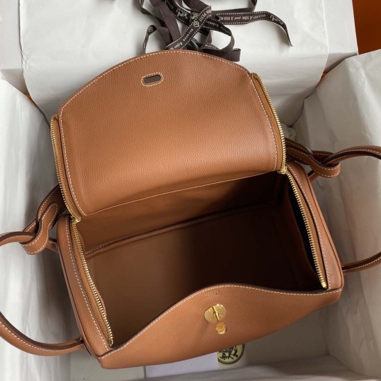 Hermes Lindy Brown Evercolor Leather 