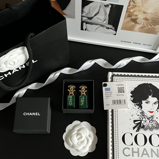 Chanel Pendant Earrings in Metal And Resin