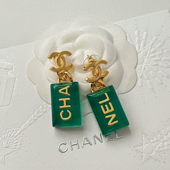 Chanel Pendant Earrings in Metal And Resin