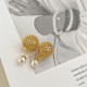 Dior Tribales Earrings In Gold Finish Metal And White Resin Pearls