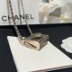 Chanel Long Pendant Necklace in Metal Strass And Lambskin