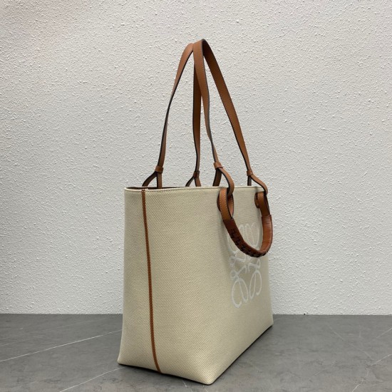 Loewe Anagram Tote Bag in Jacquard and Calfskin