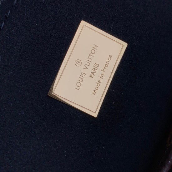 LV Alma BB Embossed Patent Calf Leather In Black Women Handbag
