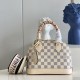 LV Alma BB Handbags in Damier Azur Coated Canvas With Braided Toron Top Handle